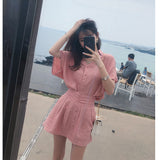 Summer Shirt Top + Mini Skirt Suits summer clothes