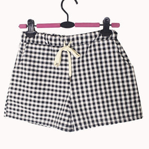 Women Plaid Shorts Casual Loose Elastic Waist
