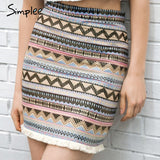 Vintage pencil skirt women ethnic mini skirt