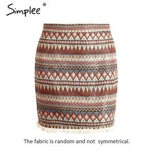 Vintage pencil skirt women ethnic mini skirt