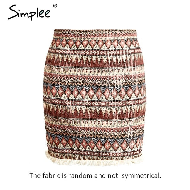 Vintage pencil skirt women ethnic mini skirt