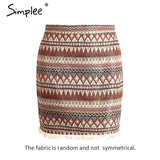 Vintage pencil skirt women ethnic mini skirt