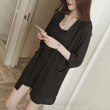 Summer Three Piece Set Casual Tops + Shorts +Cami Top Female Office Suit
