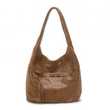 Leather Shoulder Bags with Leopard Pattern