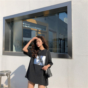 Female High Quality Print Hot T-shirts Simple O-Neck Summer Free Half-Sleeved T-shirt