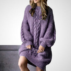 Women Stylish Pullovers Lantern Sleeve Solid loose sweater