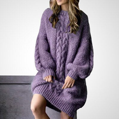 Women Stylish Pullovers Lantern Sleeve Solid loose sweater