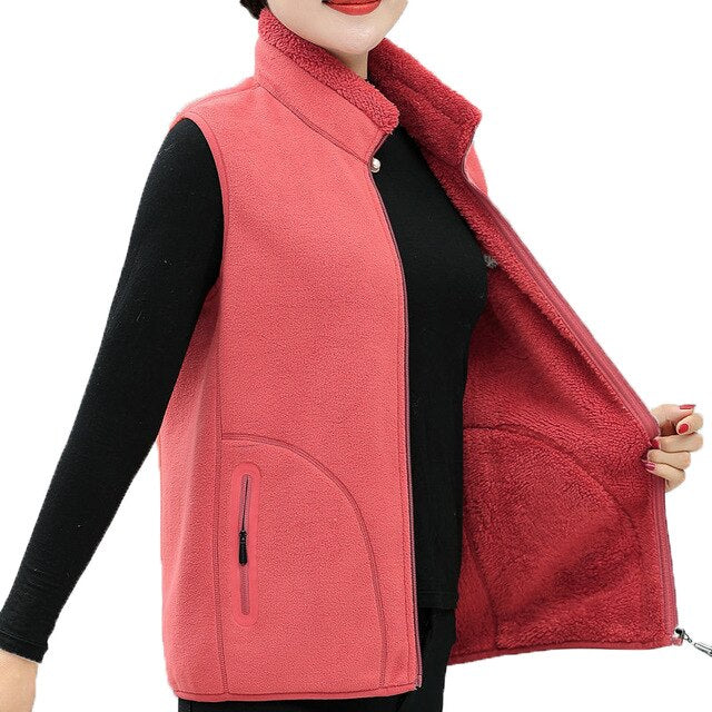 Polar Fleece Vest Lightweight Thick Warm Soft Waistcoat