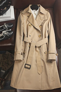 Fashionable Twill Female Trench Cotton Long Spring Autumn Coat  For Women