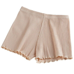 Women Summer Safety Pants Thread Ribbed Striped Seamless Stretchy Underpants