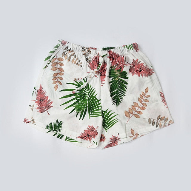Women Sleep Short Pants Cotton Home Beach Bottoms Lounge Sleepwear Printing