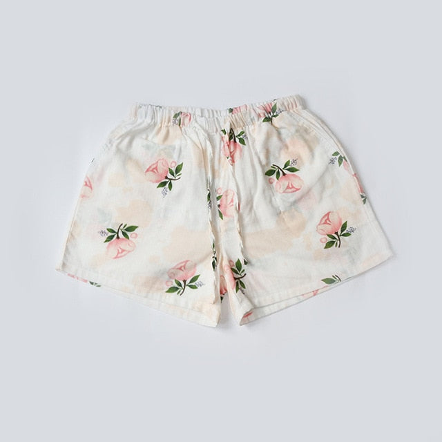 Women Sleep Short Pants Cotton Home Beach Bottoms Lounge Sleepwear Printing