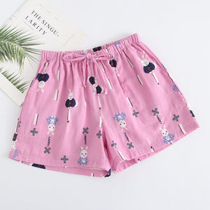 Women Sleep Short Pants Cotton Home Beach Bottoms Lounge Sleepwear Printing