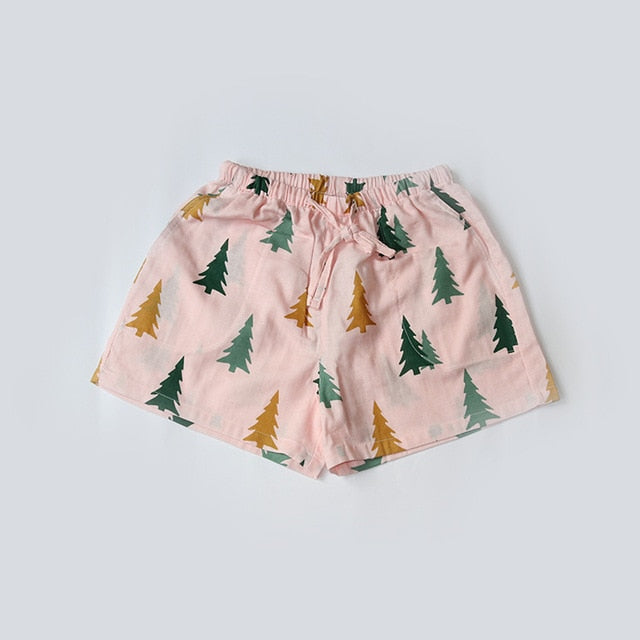 Women Sleep Short Pants Cotton Home Beach Bottoms Lounge Sleepwear Printing
