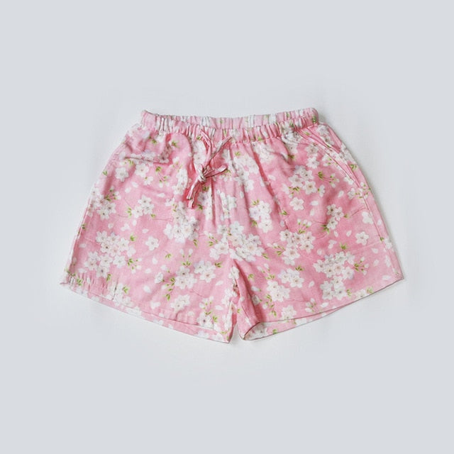 Women Sleep Short Pants Cotton Home Beach Bottoms Lounge Sleepwear Printing
