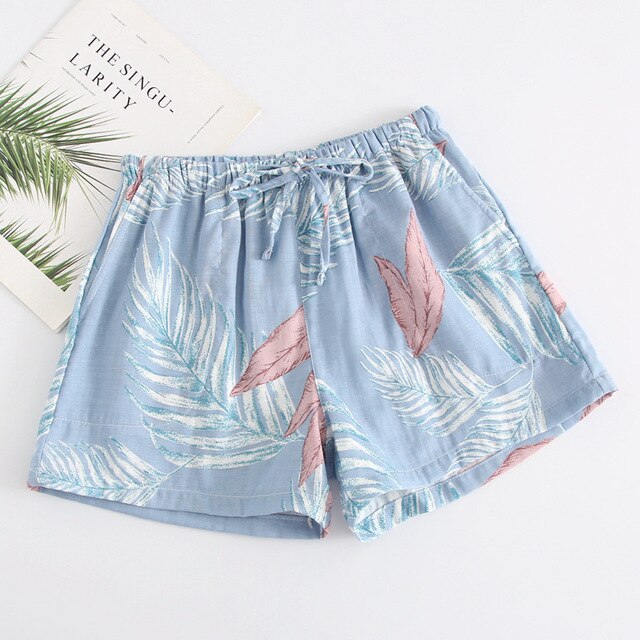 Women Sleep Short Pants Cotton Home Beach Bottoms Lounge Sleepwear Printing