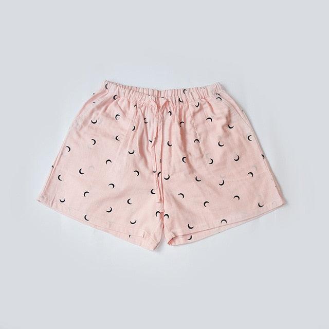 Women Sleep Short Pants Cotton Home Beach Bottoms Lounge Sleepwear Printing