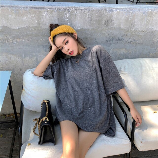Loose Casual Fresh Vintage  O-Neck T shirt Polka Dots All Match Tops Summer Short Sleeve T-shirt