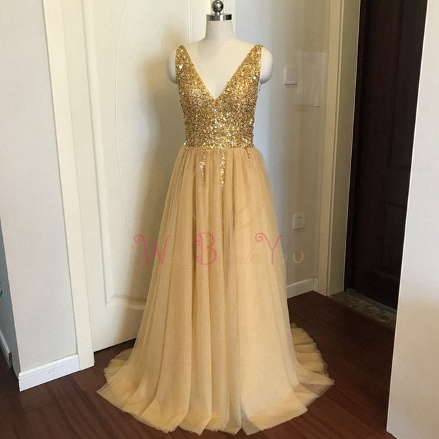Prom Dresses  Pink High Split Tulle Sweep Train Sleeveless Evening Gown A-line Lace Up Backless