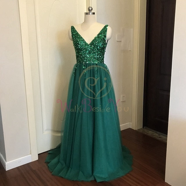Prom Dresses  Pink High Split Tulle Sweep Train Sleeveless Evening Gown A-line Lace Up Backless