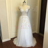 Prom Dresses  Pink High Split Tulle Sweep Train Sleeveless Evening Gown A-line Lace Up Backless