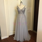 Prom Dresses  Pink High Split Tulle Sweep Train Sleeveless Evening Gown A-line Lace Up Backless