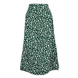 Sexy Leopard Print Chiffon Split Skirt Casual Fashion Long Skirts for Women Spring Summer