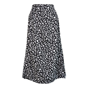 Sexy Leopard Print Chiffon Split Skirt Casual Fashion Long Skirts for Women Spring Summer