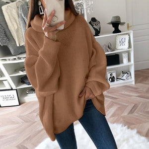 Casual Sweater Loose Turtleneck Sweater Women Knitwear Long Sleeve Pull Jumpers