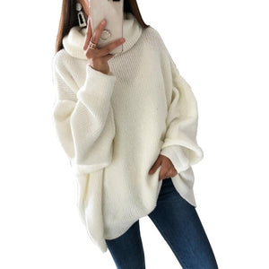 Casual Sweater Loose Turtleneck Sweater Women Knitwear Long Sleeve Pull Jumpers