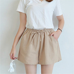 Shorts Hot Summer Casual Cotton Linen Shorts Plus Size Mid Waist Short Fashion