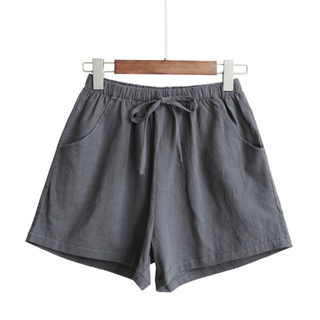 Shorts Hot Summer Casual Cotton Linen Shorts Plus Size Mid Waist Short Fashion