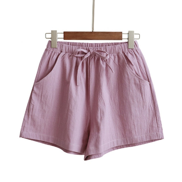 Shorts Hot Summer Casual Cotton Linen Shorts Plus Size Mid Waist Short Fashion