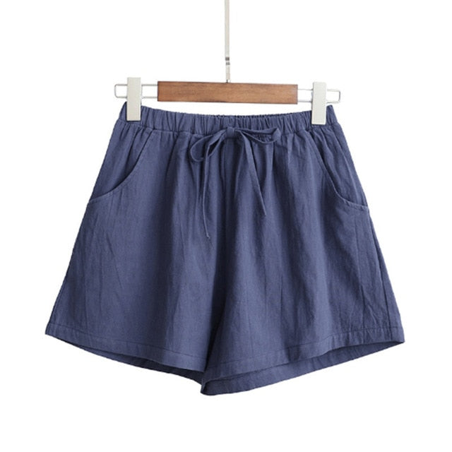 Shorts Hot Summer Casual Cotton Linen Shorts Plus Size Mid Waist Short Fashion