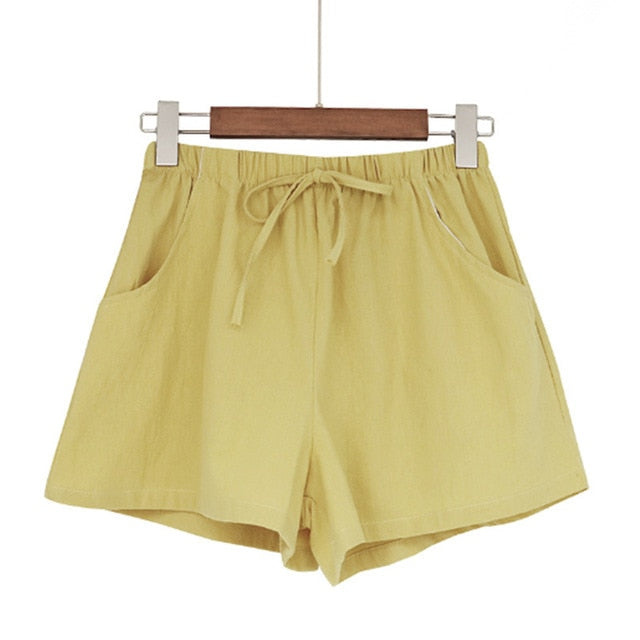 Shorts Hot Summer Casual Cotton Linen Shorts Plus Size Mid Waist Short Fashion