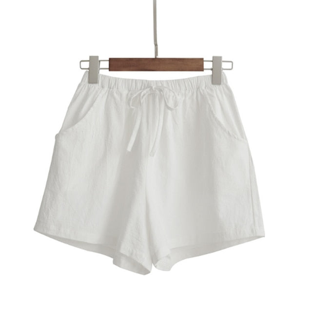 Shorts Hot Summer Casual Cotton Linen Shorts Plus Size Mid Waist Short Fashion