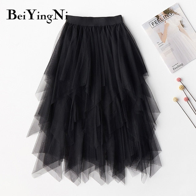 High Waist Women Skirt Casual Vintage Solid Belted Pleated Midi Skirts