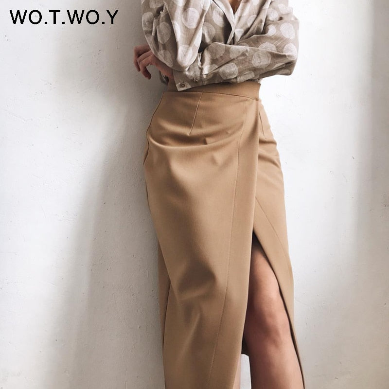 Formal High-Waist Women Skirt Office Lady Mid-Calf Length Straight Women's Skirt