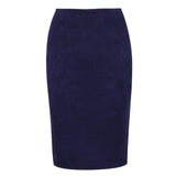 Sexy Multi Color Suede Midi Pencil Skirt  Fashion Elastic High Waist Office Lady skirt