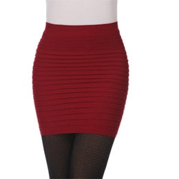 Cheapest Free Shipping New Fashion Skirt High Waist Candy Color Plus Size Elastic Pleated