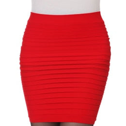Cheapest Free Shipping New Fashion Skirt High Waist Candy Color Plus Size Elastic Pleated