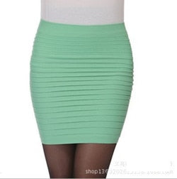 Cheapest Free Shipping New Fashion Skirt High Waist Candy Color Plus Size Elastic Pleated