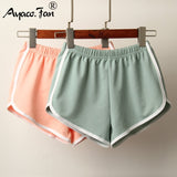 Sports Shorts Women Candy Color Anti Emptied Skinny Shorts Casual Lady Elastic Waist Beach