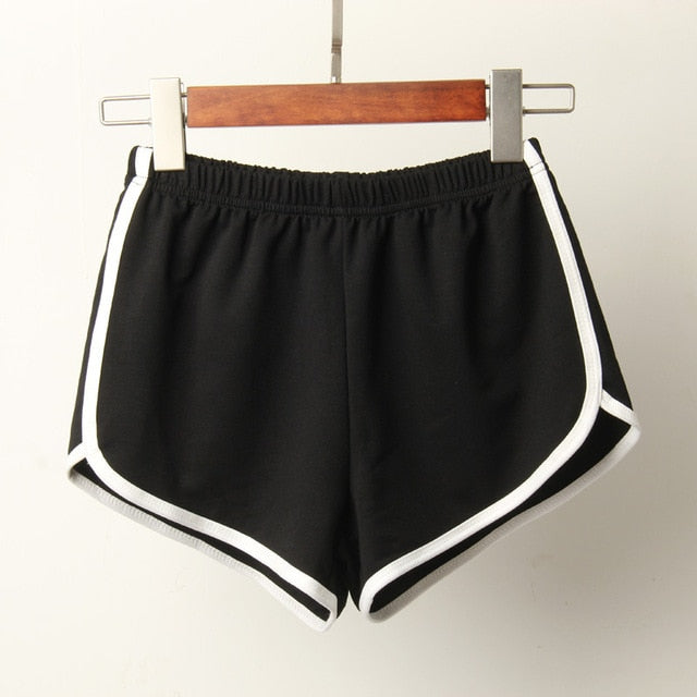 Sports Shorts Women Candy Color Anti Emptied Skinny Shorts Casual Lady Elastic Waist Beach