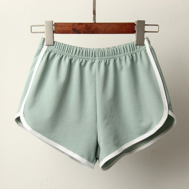 Sports Shorts Women Candy Color Anti Emptied Skinny Shorts Casual Lady Elastic Waist Beach