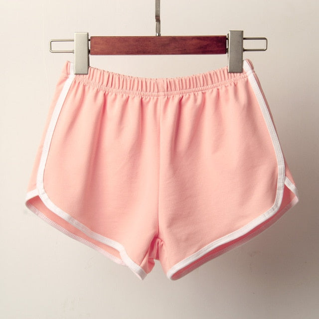 Sports Shorts Women Candy Color Anti Emptied Skinny Shorts Casual Lady Elastic Waist Beach