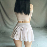Solid color Ice silk Lotus leaf pendulum Transparent Nightclub Party mini skirts
