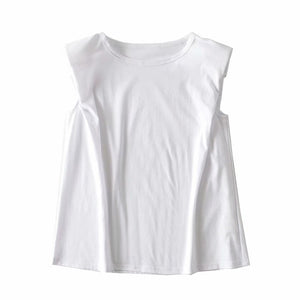 women's new design sense niche trendy shoulder pad profile vest t-shirt