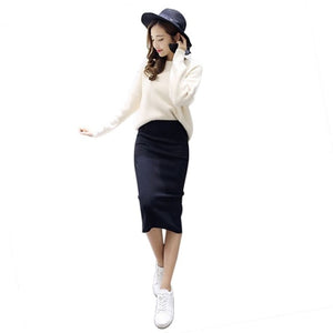 spring Autumn And Winter package hip skirt slit skirts Slim thin female waist skirts Long skirts
