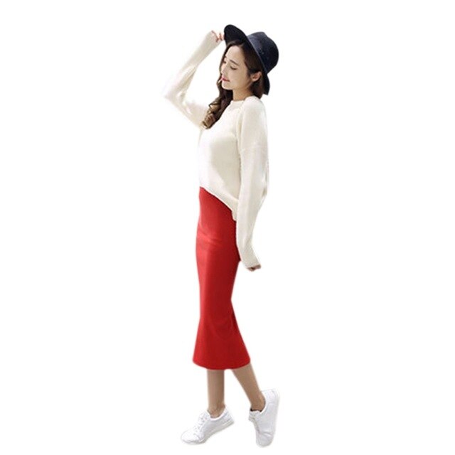 spring Autumn And Winter package hip skirt slit skirts Slim thin female waist skirts Long skirts